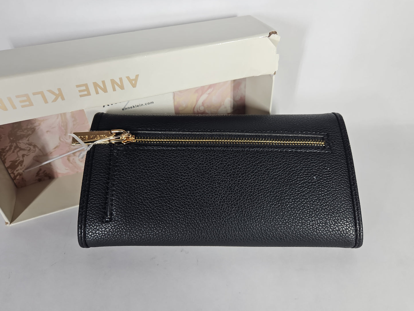 Anne Klein Jeweled Horsebit Snap Wallet - Black
