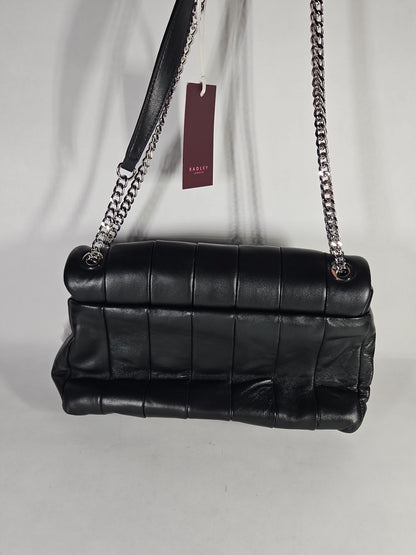 Radley London Burton Way Quilted Flapover Crossbody Bag – Black