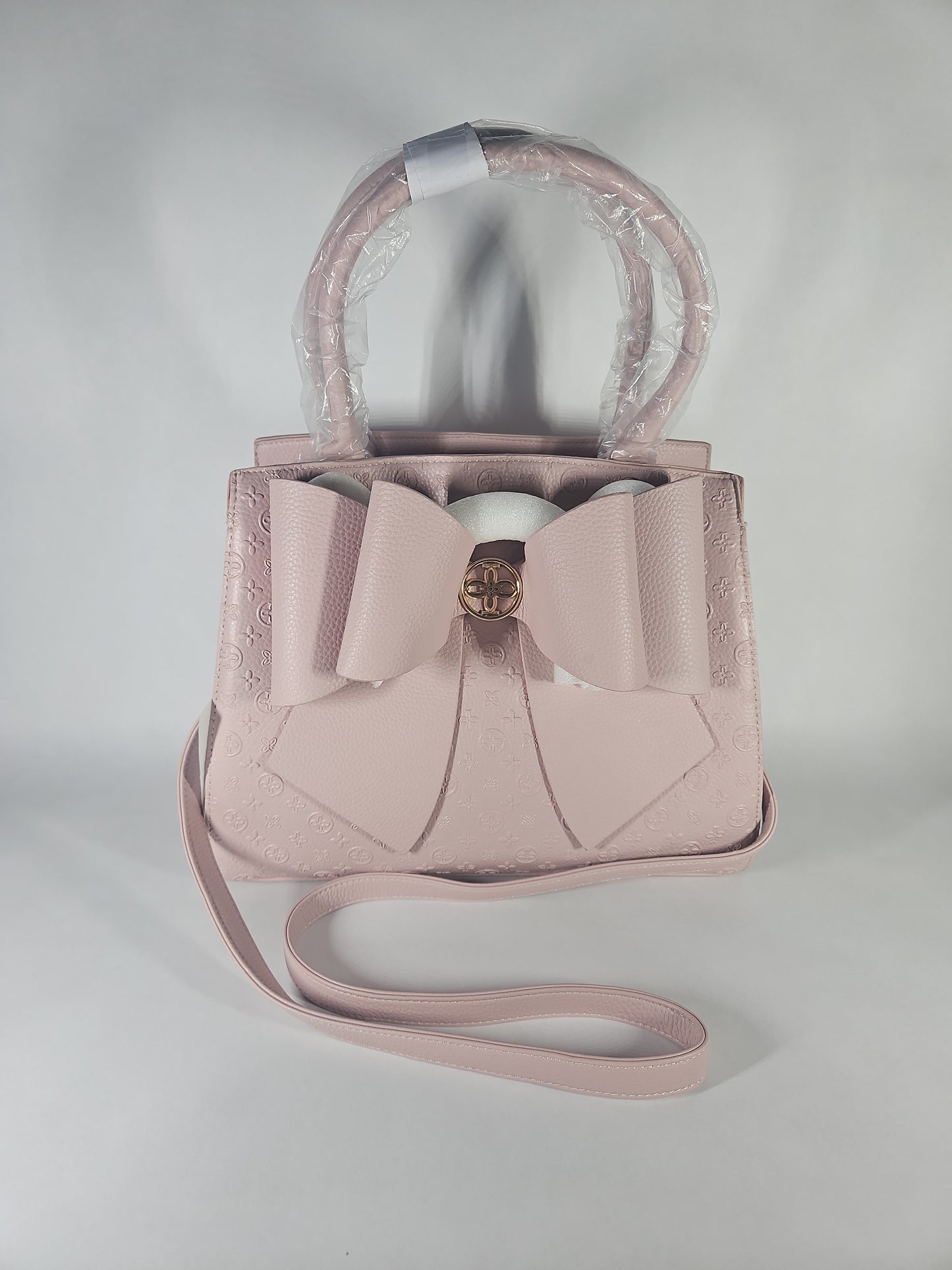 Crossi Elegance Large Bow Satchel – Blush