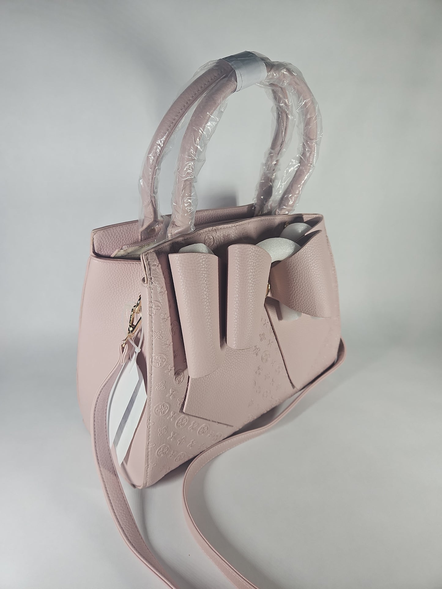 Crossi Elegance Large Bow Satchel – Blush