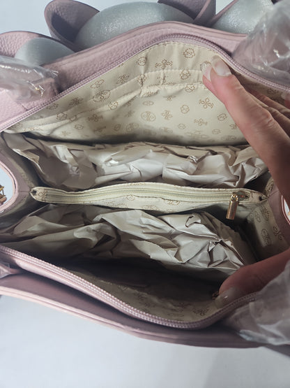 Crossi Elegance Large Bow Satchel – Blush