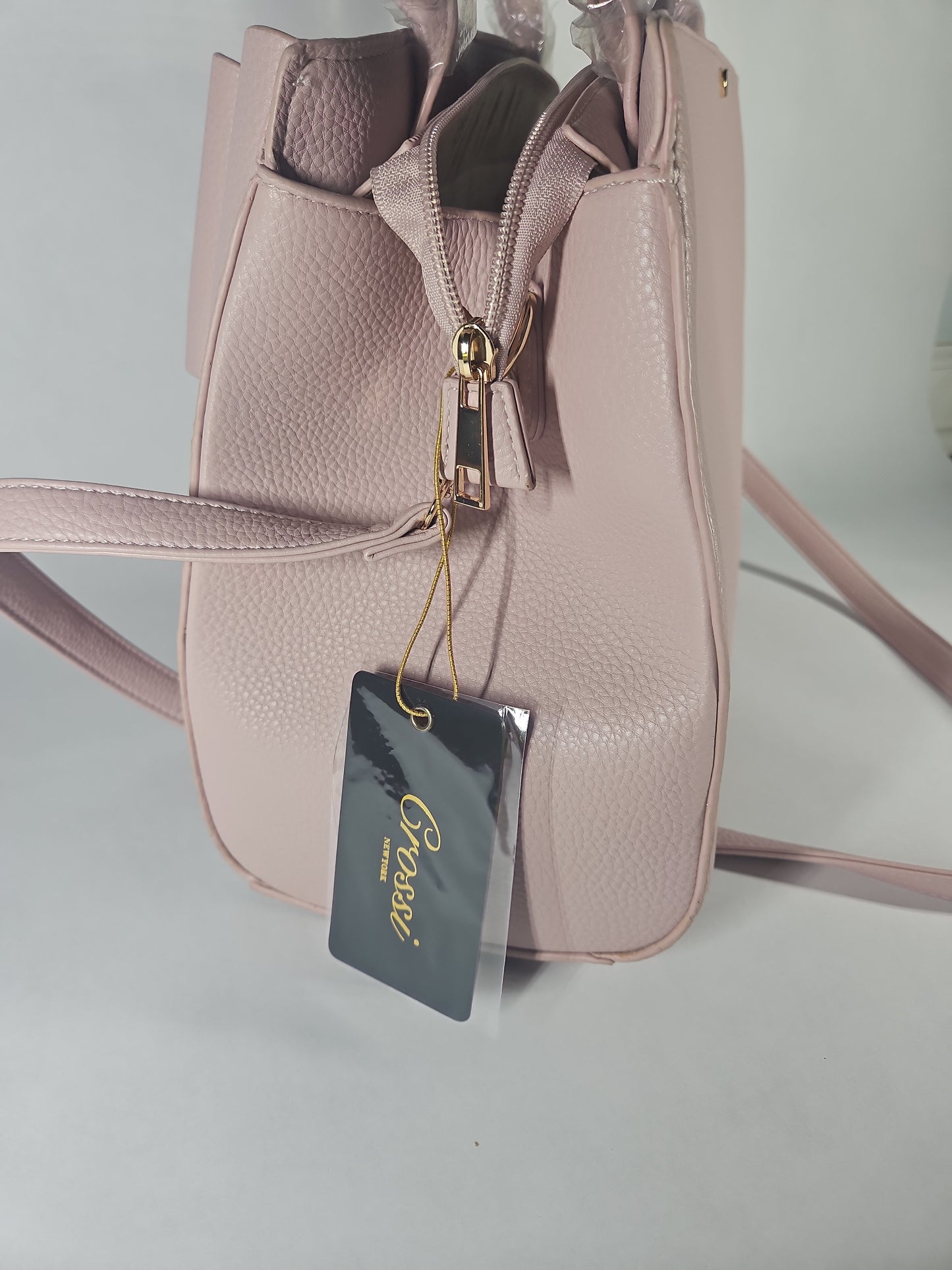Crossi Elegance Large Bow Satchel – Blush