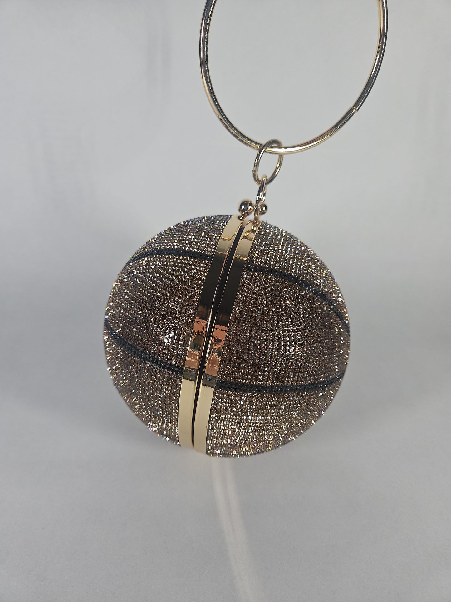 Like Dreams Dribble Small Rhinestone Basketball Clutch Bag – Gold