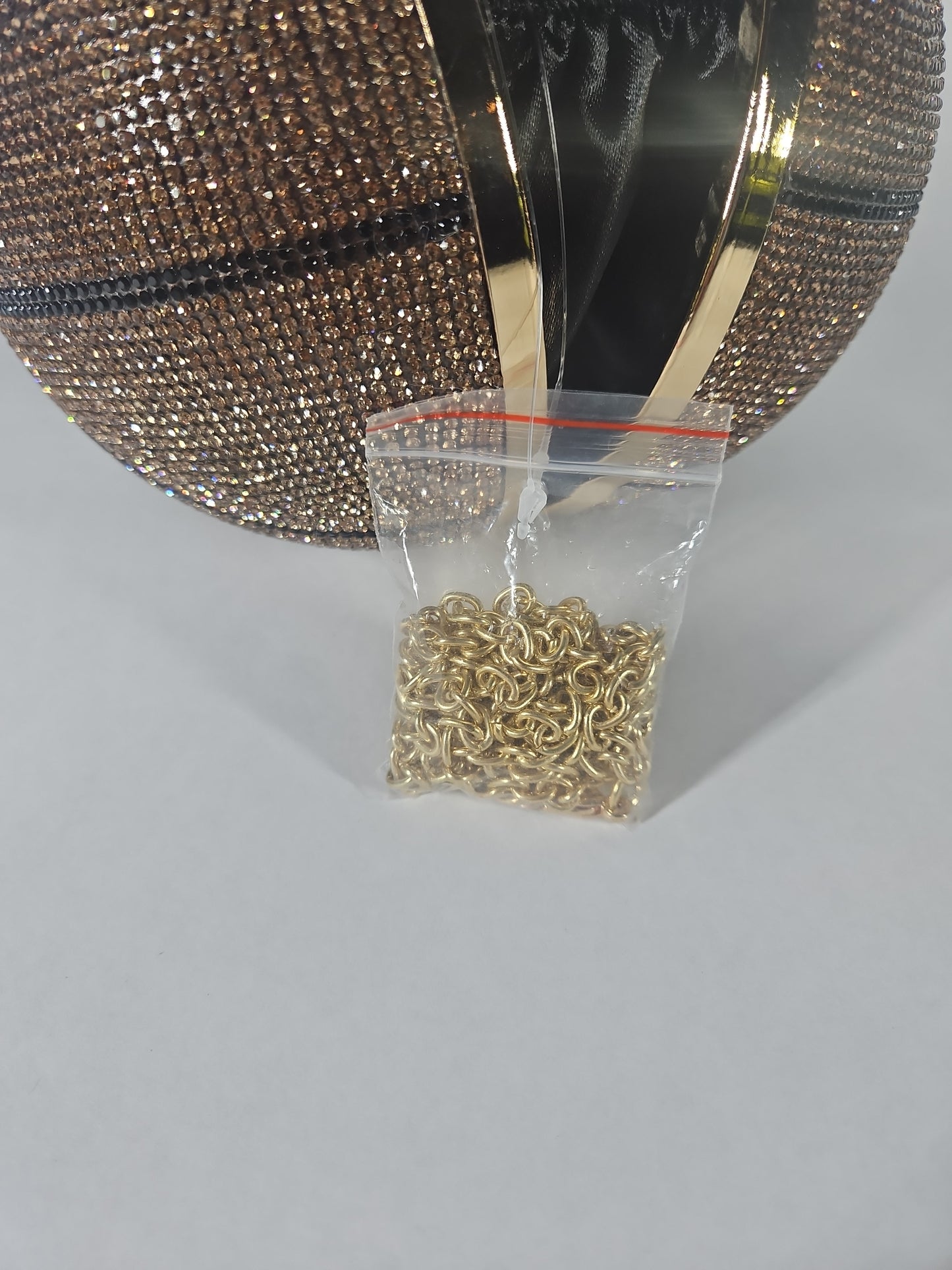 Like Dreams Dribble Small Rhinestone Basketball Clutch Bag – Gold