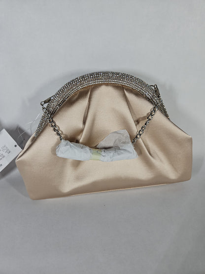 Nina Crystal Trim Frame Magnetic Clutch – Ivory/Rose