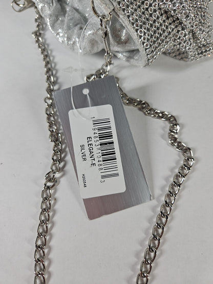 Nina 3 Tiered Crystal Mesh Pouch Bag – Silver