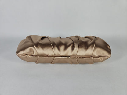 Nina Classic Lift Lock Satin Clutch – Honey