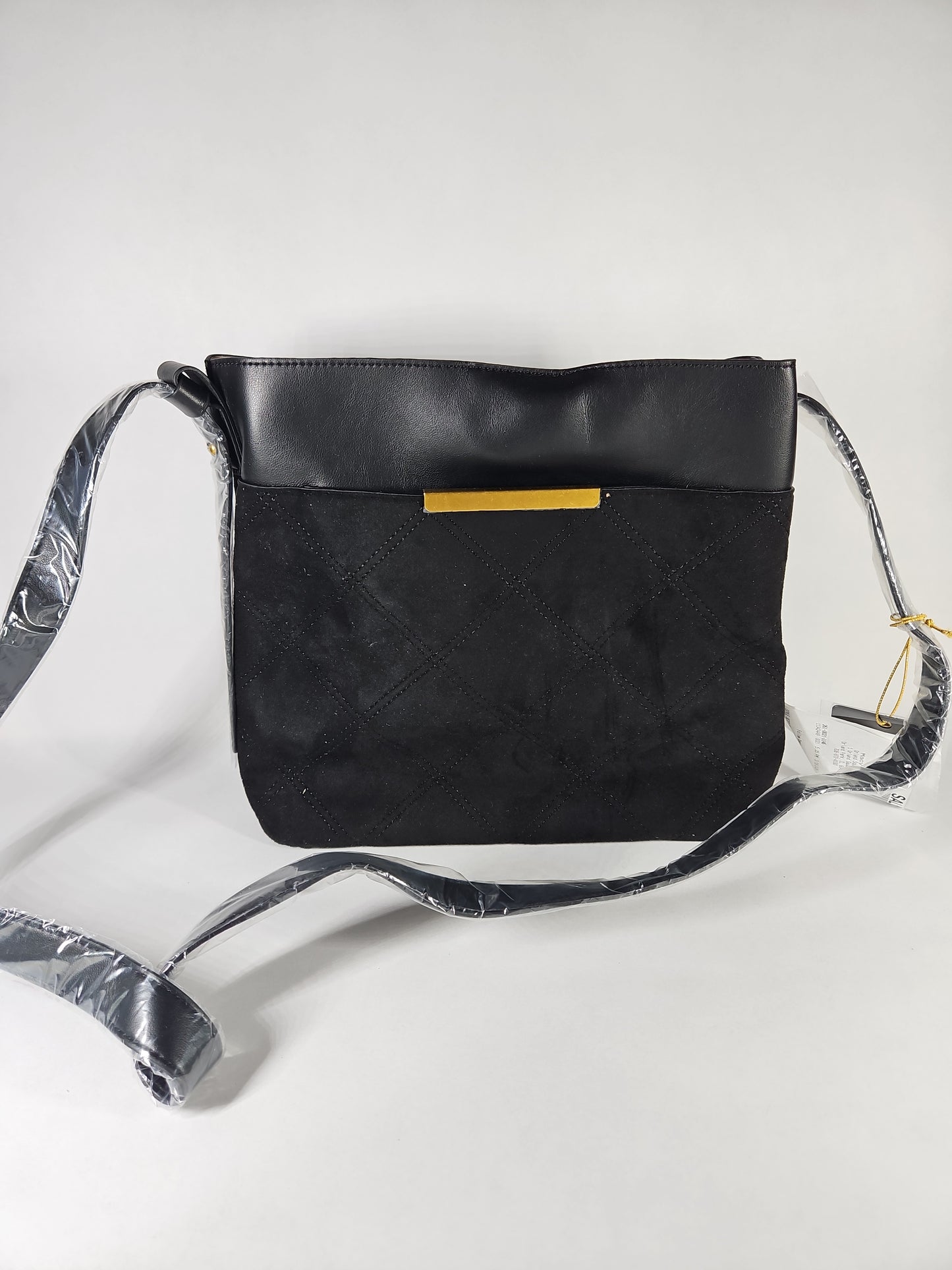 Like Dreams Midnight Quilted Suede Small Tote Bag – Black