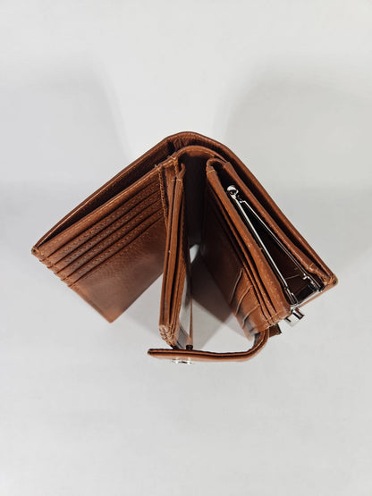 Giani Bernini Softy Indexer Wallet – Cognac/Silver