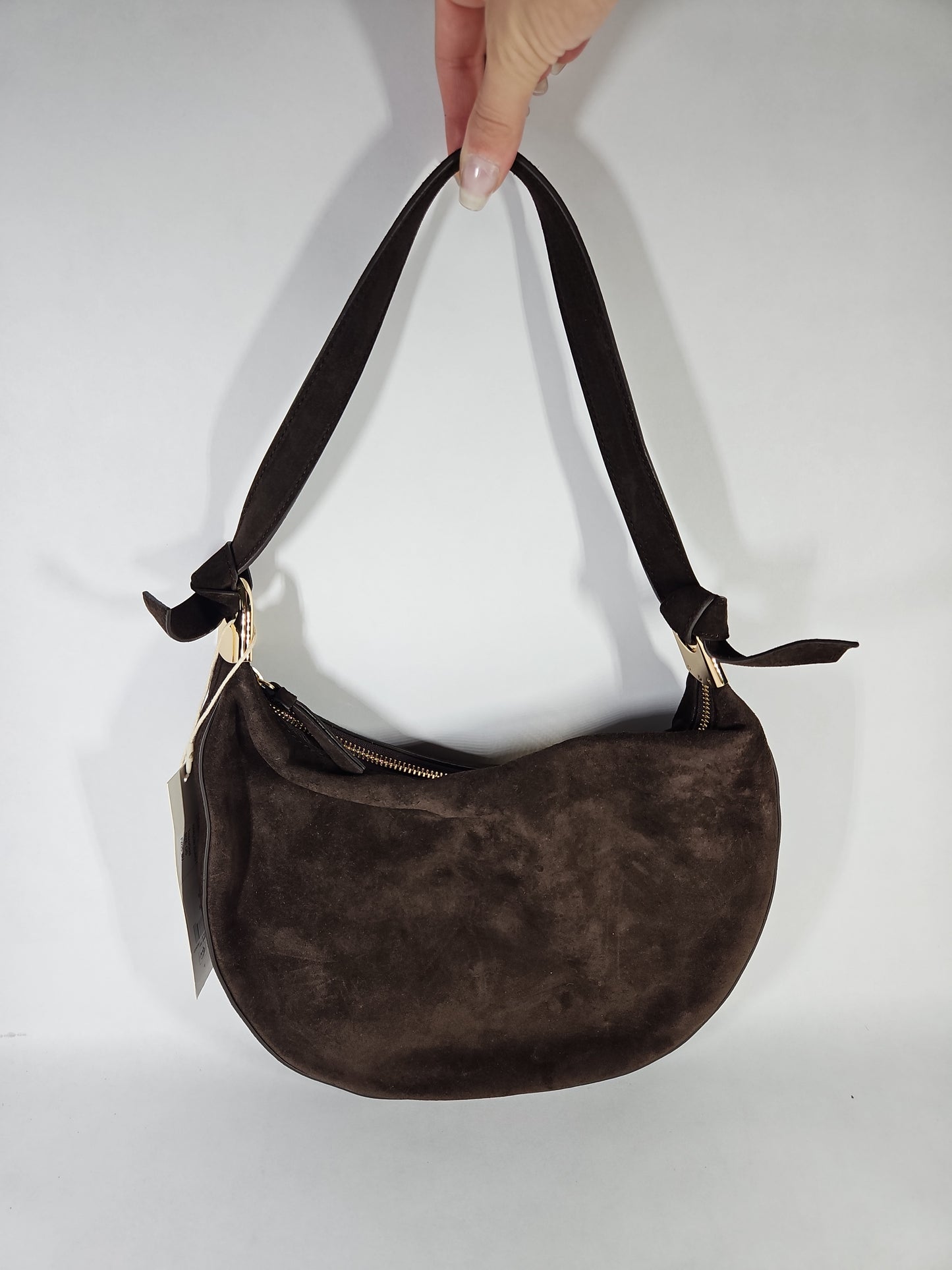 Loeffler Randall Harlow Suede Shoulder Bag – Dark Brown