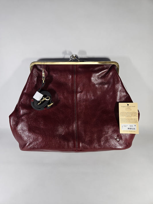 Patricia Nash Serafina Large Leather Kisslock Bag – Oxblood