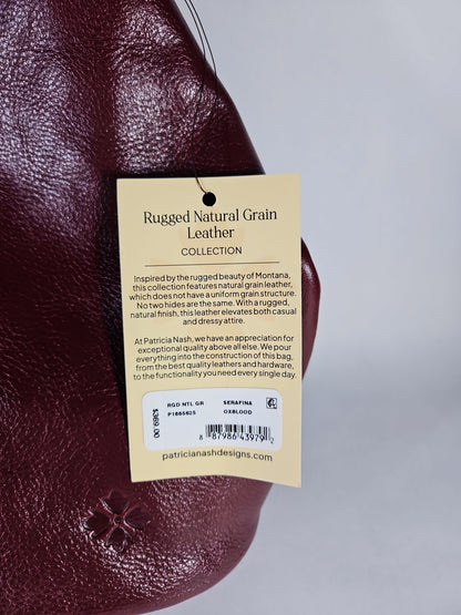 Patricia Nash Serafina Large Leather Kisslock Bag – Oxblood