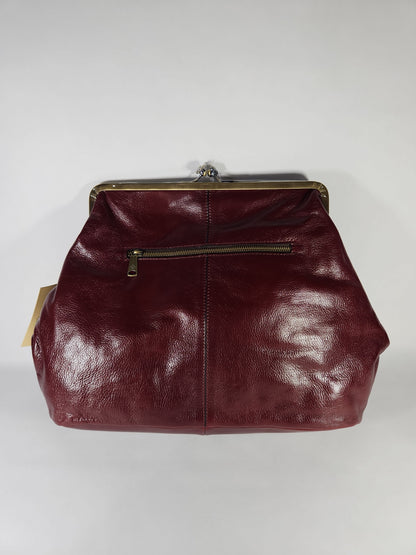Patricia Nash Serafina Large Leather Kisslock Bag – Oxblood