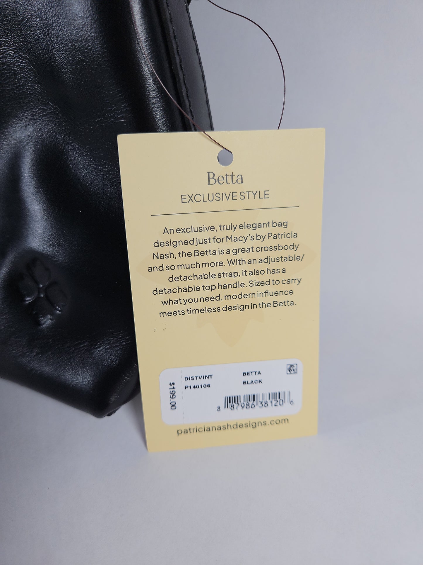Patricia Nash Betta Medium Leather Crossbody Bag – Black