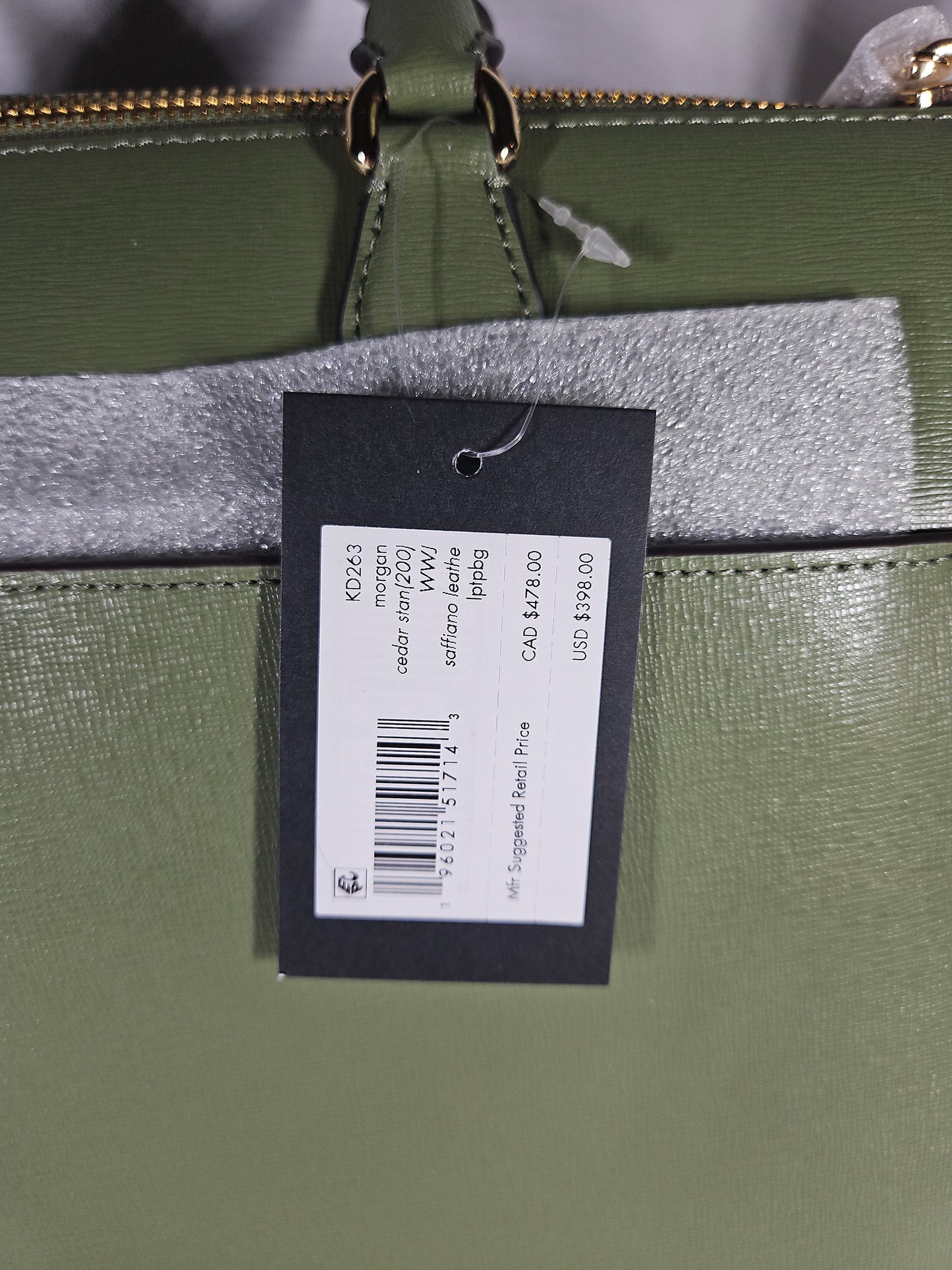 Kate Spade Morgan Laptop Bag Green Saffiano Leather Fits 16" Laptop NWT