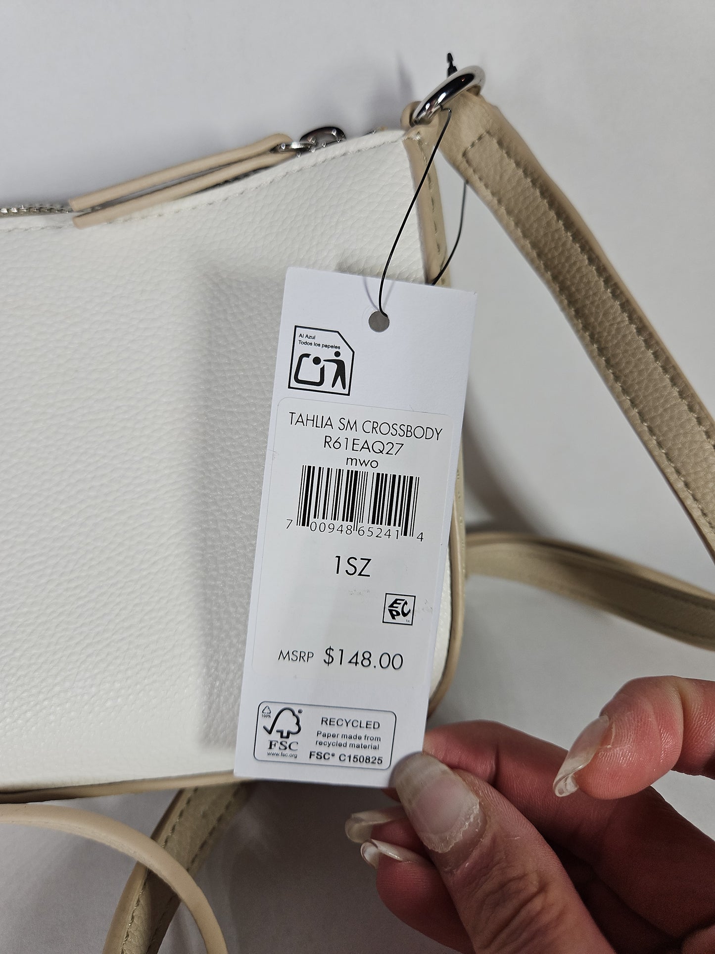 DKNY Tahlia Small Crossbody Bag White Beige NWT Women's Purse