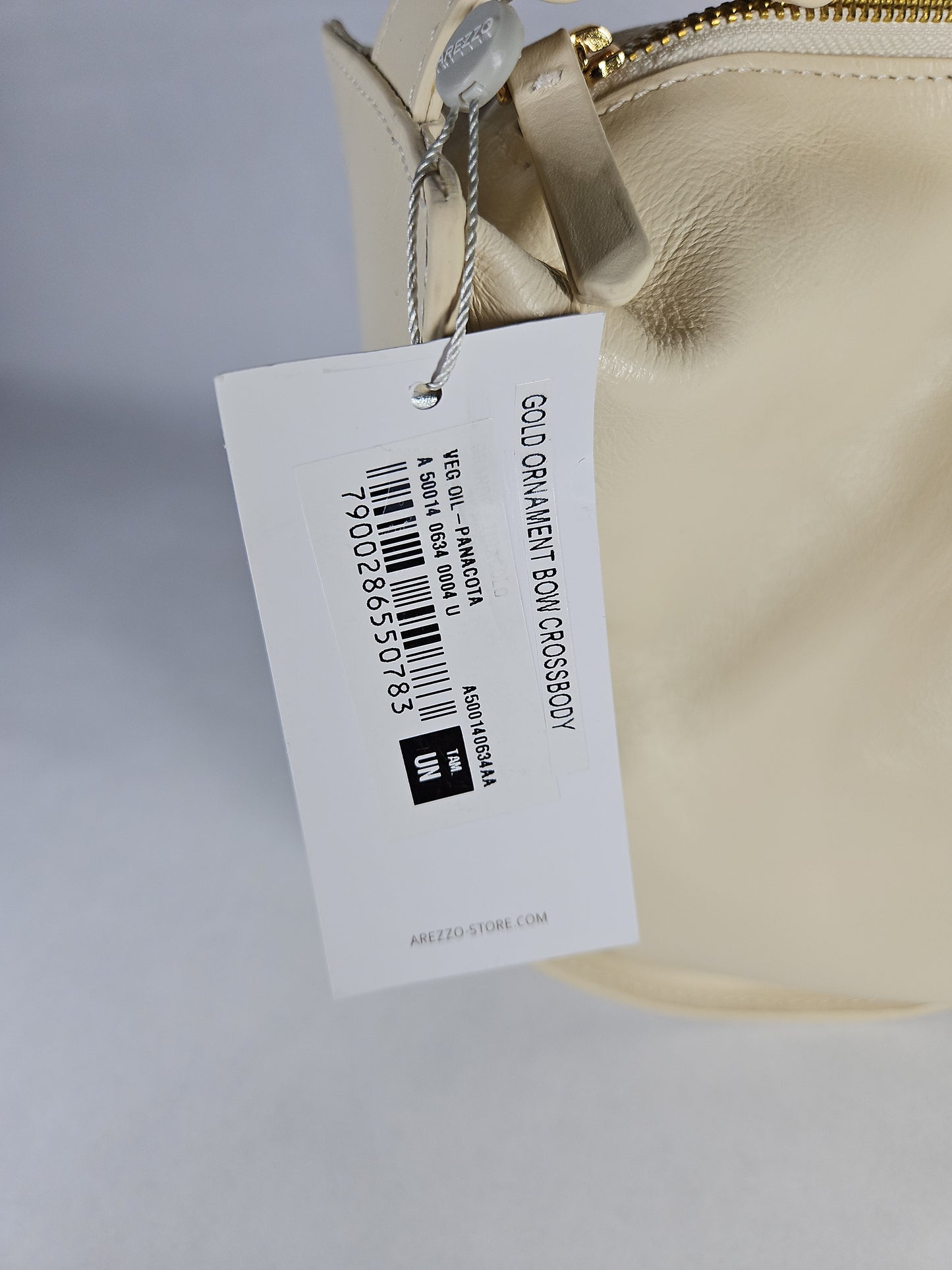 Arezzo Fleur Large Crossbody Bag Beige Cream Gold Bow Hardware NWT