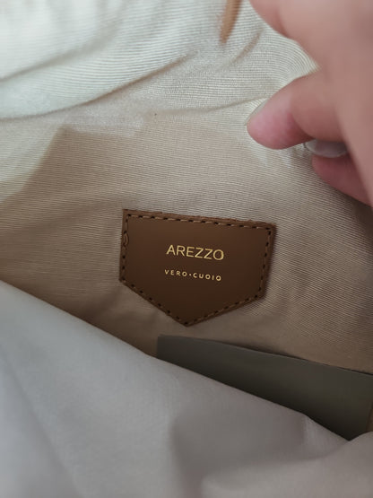 Arezzo Fleur Large Crossbody Bag Beige Cream Gold Bow Hardware NWT