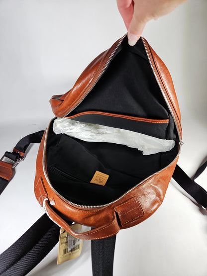 Il Bisonte Meleto Leather Backpack Brown Vegetable Tanned Cowhide NWT