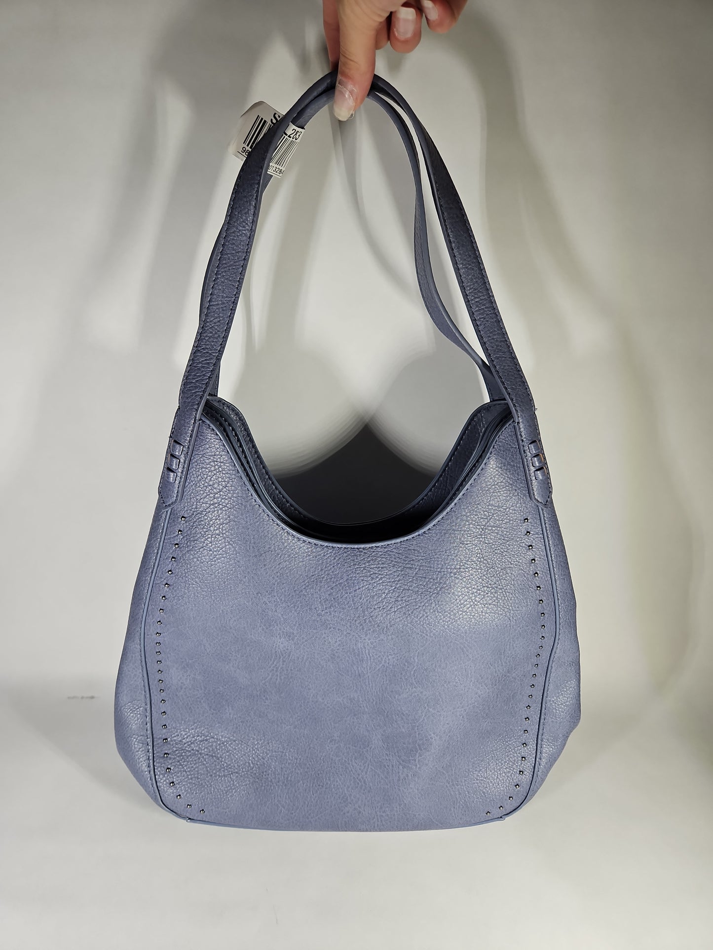 Style & Co Whip-Stitch Soft 4-Poster Tote Blue Triple Compartment