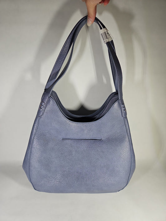 Style & Co Whip-Stitch Soft 4-Poster Tote Blue Triple Compartment