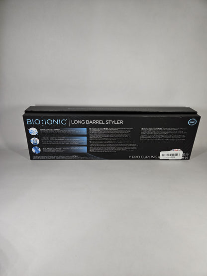 Bio Ionic Long Barrel Styler 1" Pro Curling Iron Black Open Box