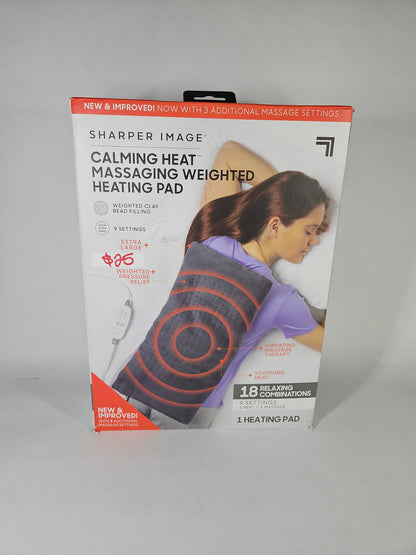 Sharper Image Calming Heat Massaging Weighted Heating Pad 4lb 12x24