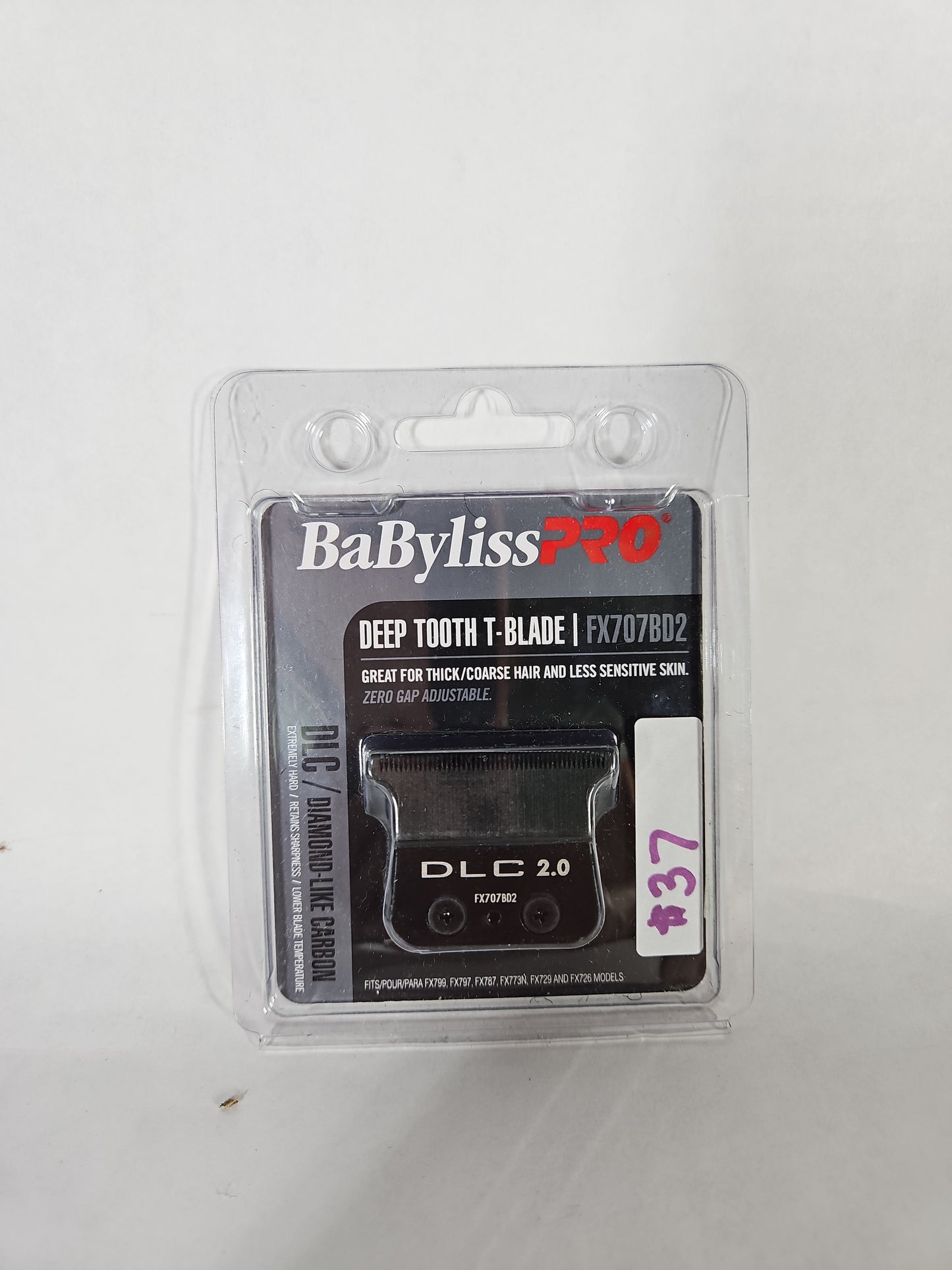 BaBylissPRO FX707BD2 DLC 2.0 Deep Tooth T-Blade Black Graphite Fits FX787