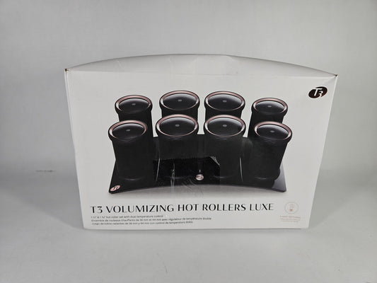 T3 Volumizing Hot Rollers Luxe Set of 8 with Case Dual Heat 73709 Open Box