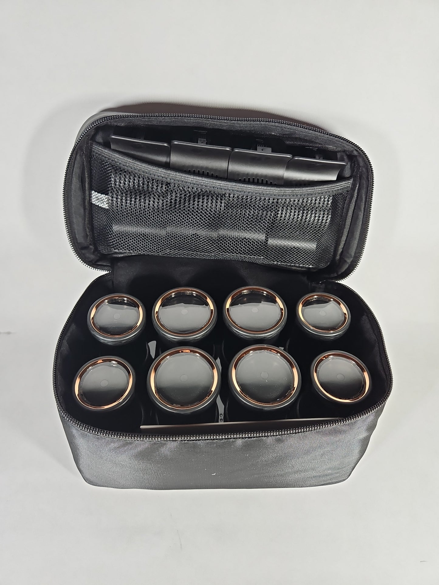T3 Volumizing Hot Rollers Luxe Set of 8 with Case Dual Heat 73709 Open Box
