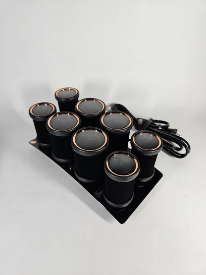 T3 Volumizing Hot Rollers Luxe Set of 8 with Case Dual Heat 73709 Open Box