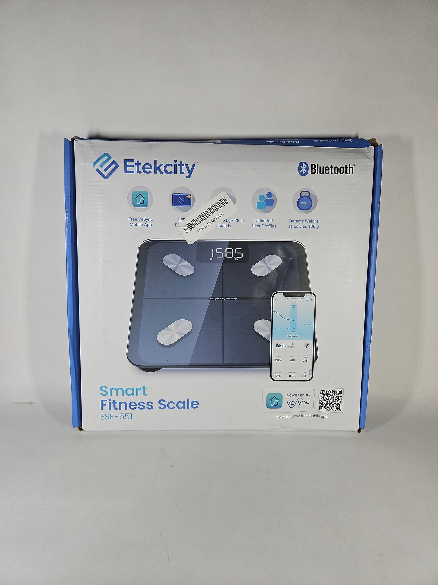 Etekcity Smart Scale for Body Weight, Body Fat &amp; BMI – Model ESF-551