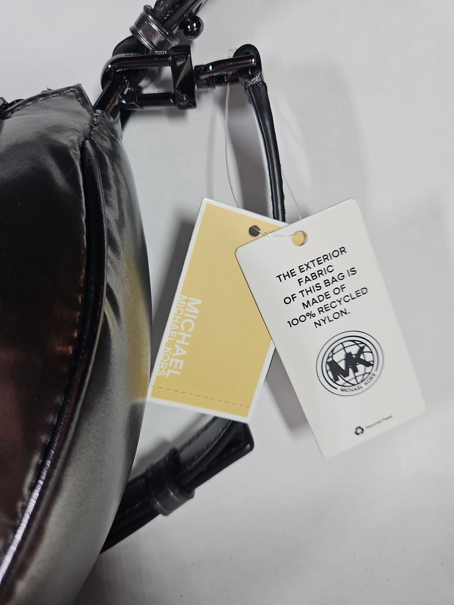 Michael Kors Kyla Small Puffy Metallic Convertible Pochette - Gunmetal