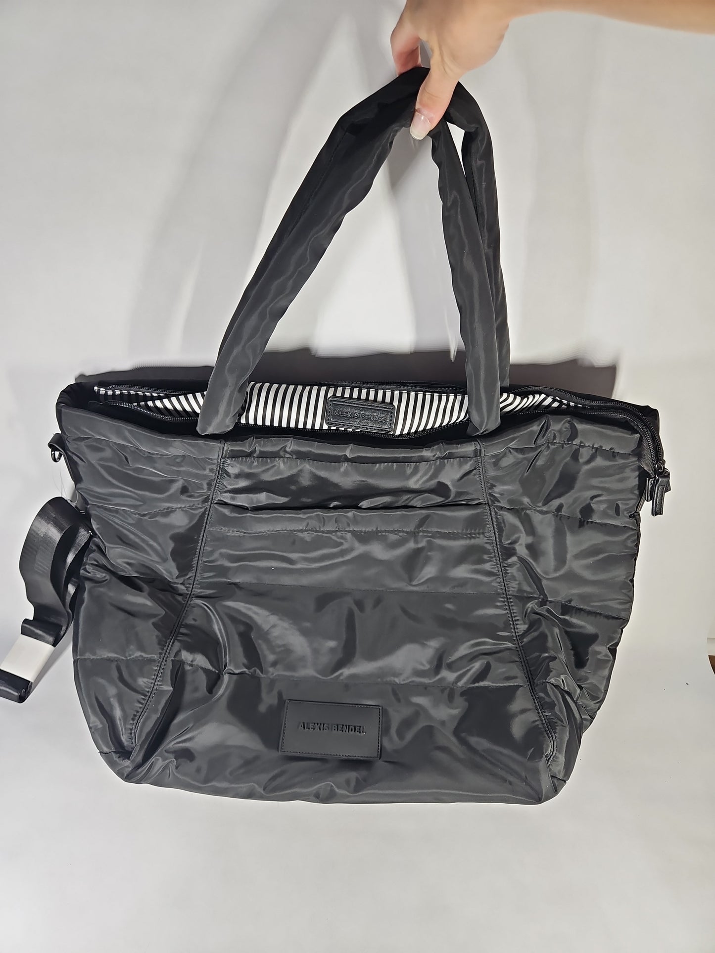Alexis Bendel Large Nylon Weekender Tote Bag – Black