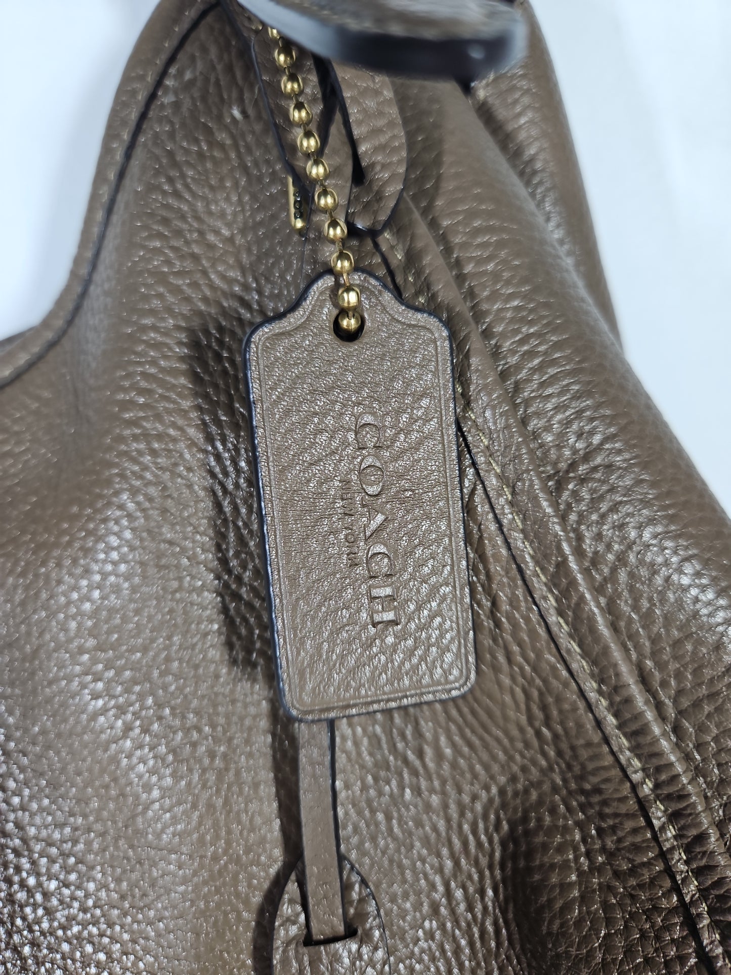 Coach Bella Medium Leather Shoulder Bag – Dark Stone