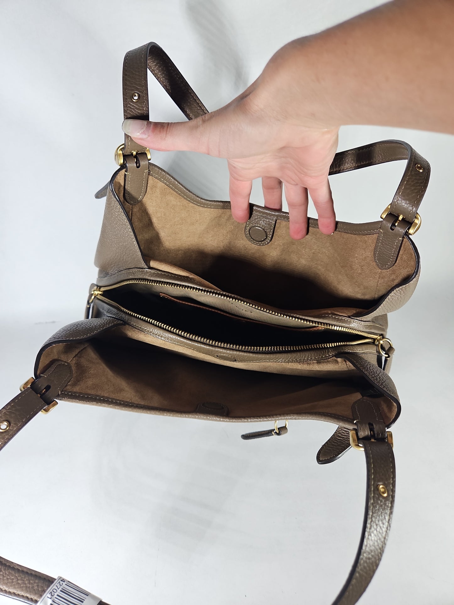 Coach Bella Medium Leather Shoulder Bag – Dark Stone