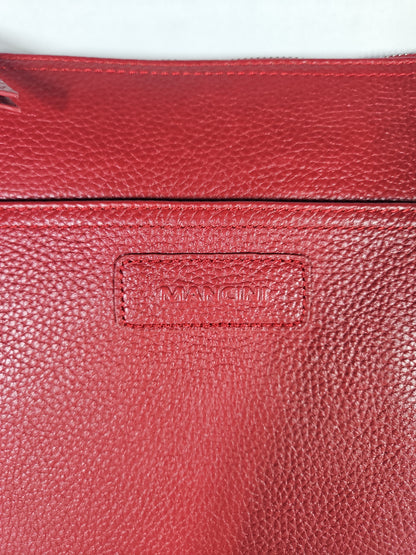 Mancini Pebbled Trish Crossbody Handbag with Organizer – Red