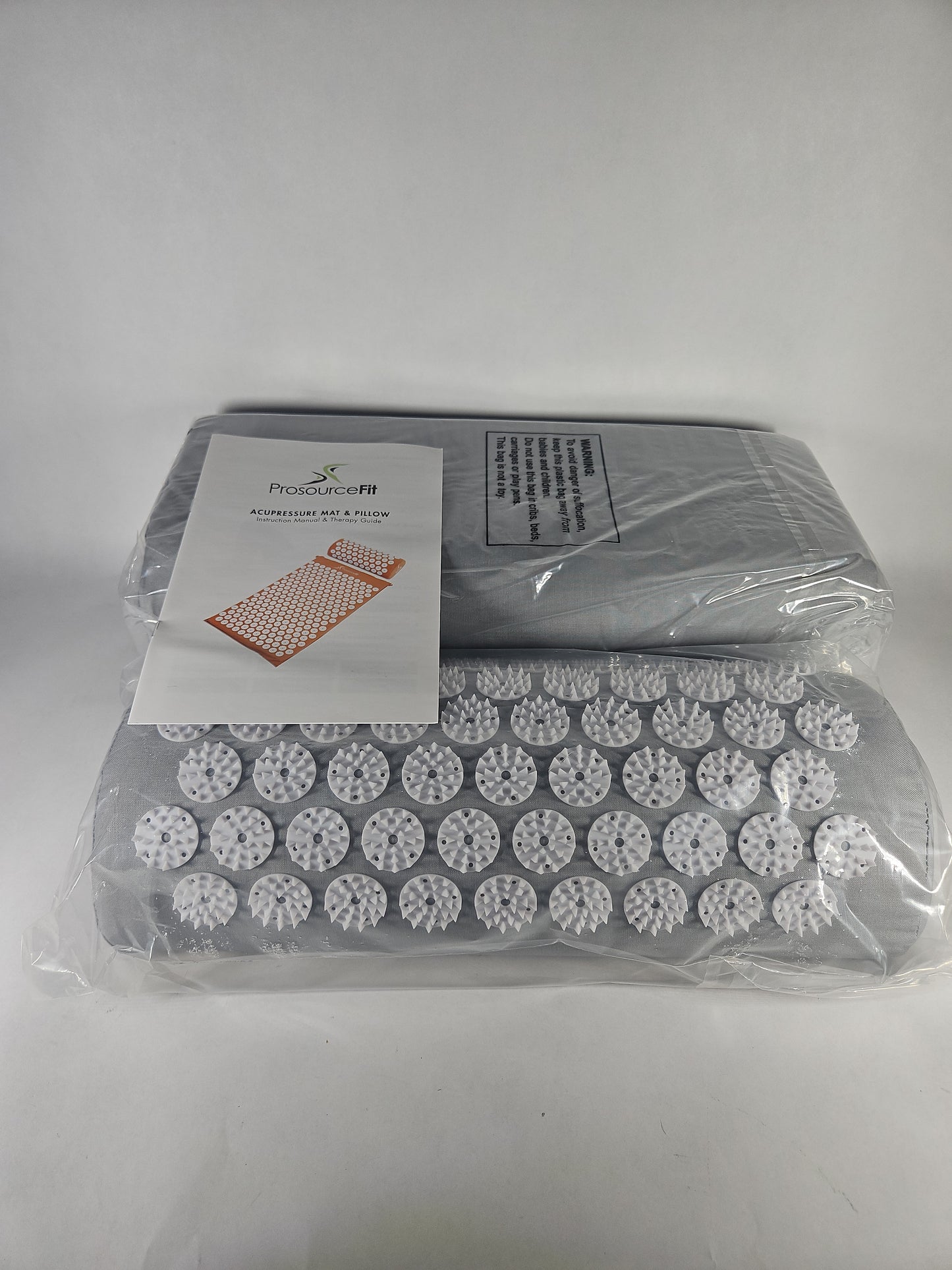 PROSOURCEFIT Acupressure Mat and Pillow Set – Grey