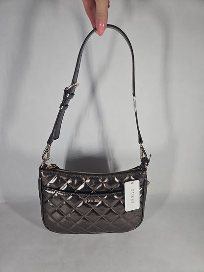 GUESS Tinsley Small Quilted Flap Shoulder Bag – Metallic