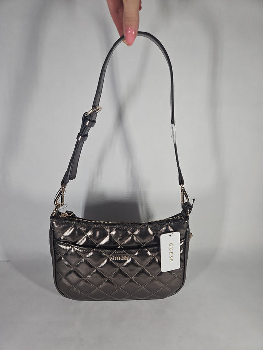 GUESS Tinsley Small Quilted Flap Shoulder Bag – Metallic