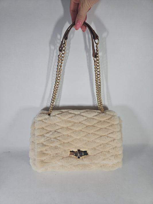 I.N.C. International Concepts Soft Ajae Quilted Faux Fur Handbag – Sherpa