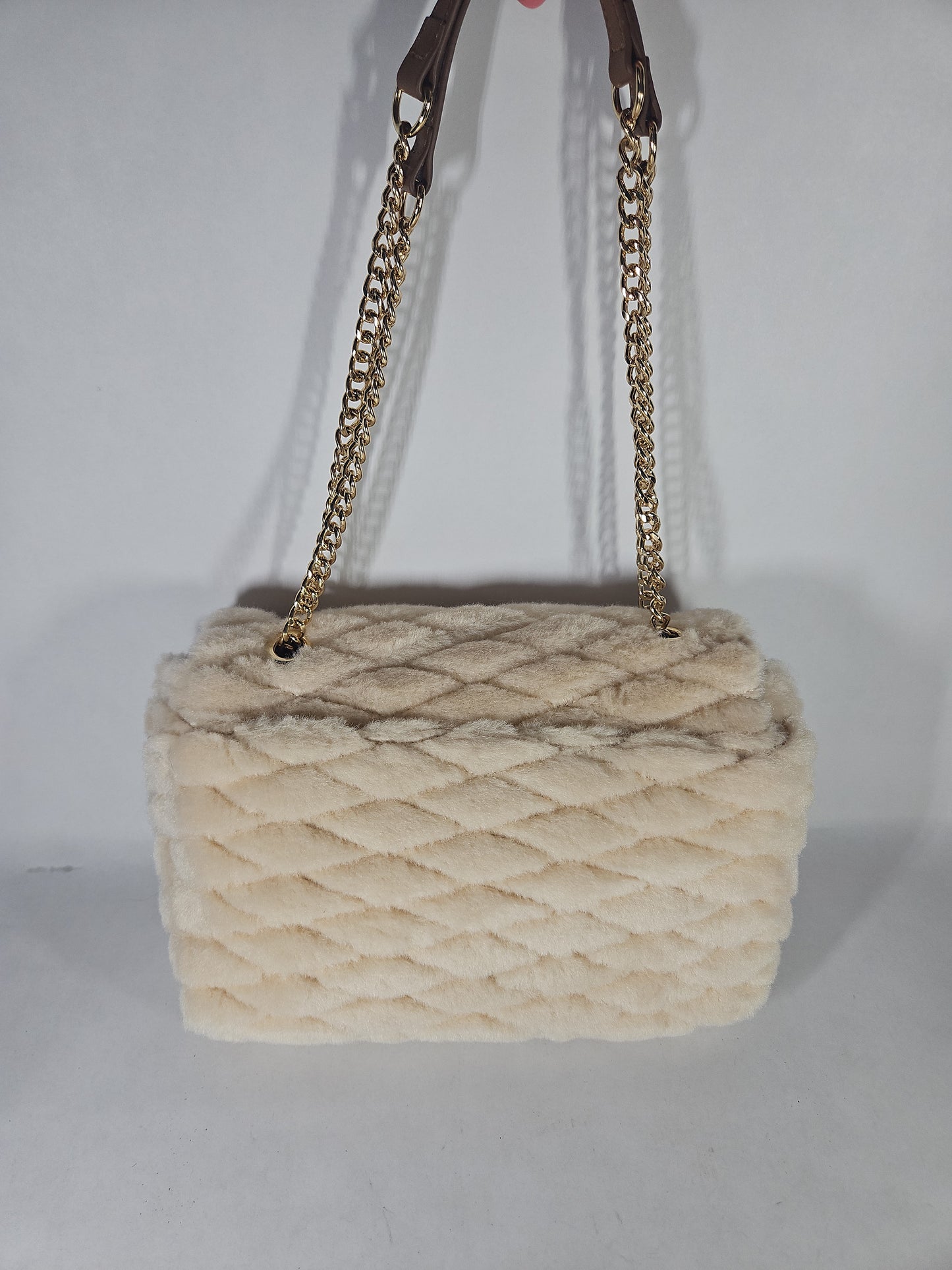 I.N.C. International Concepts Soft Ajae Quilted Faux Fur Handbag – Sherpa