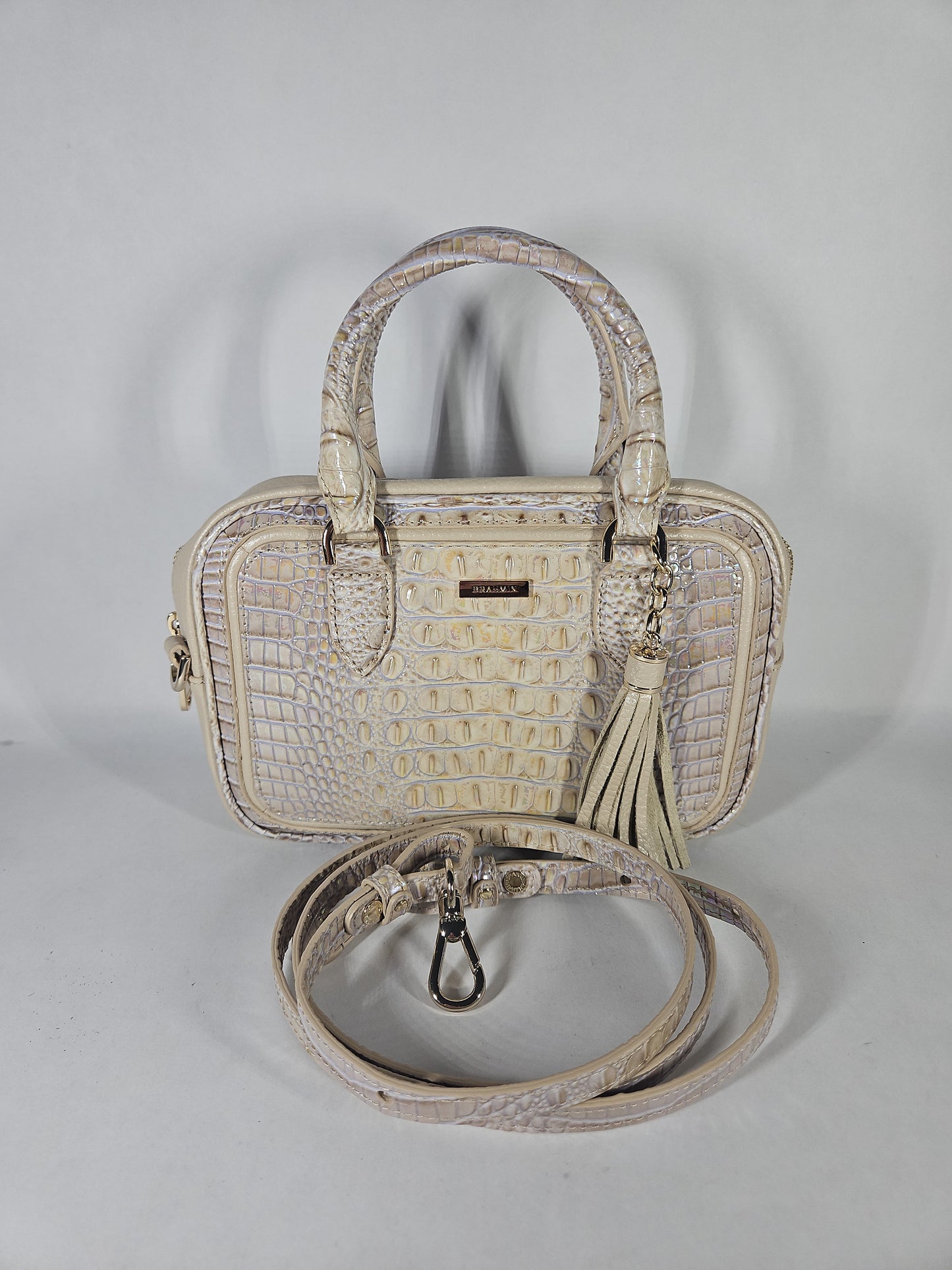 Brahmin Mara Admire Leather Satchel Bag – Pearl Admire