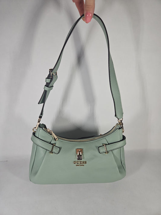 GUESS Yesba Buckle-Detail Shoulder Bag – Sage Green