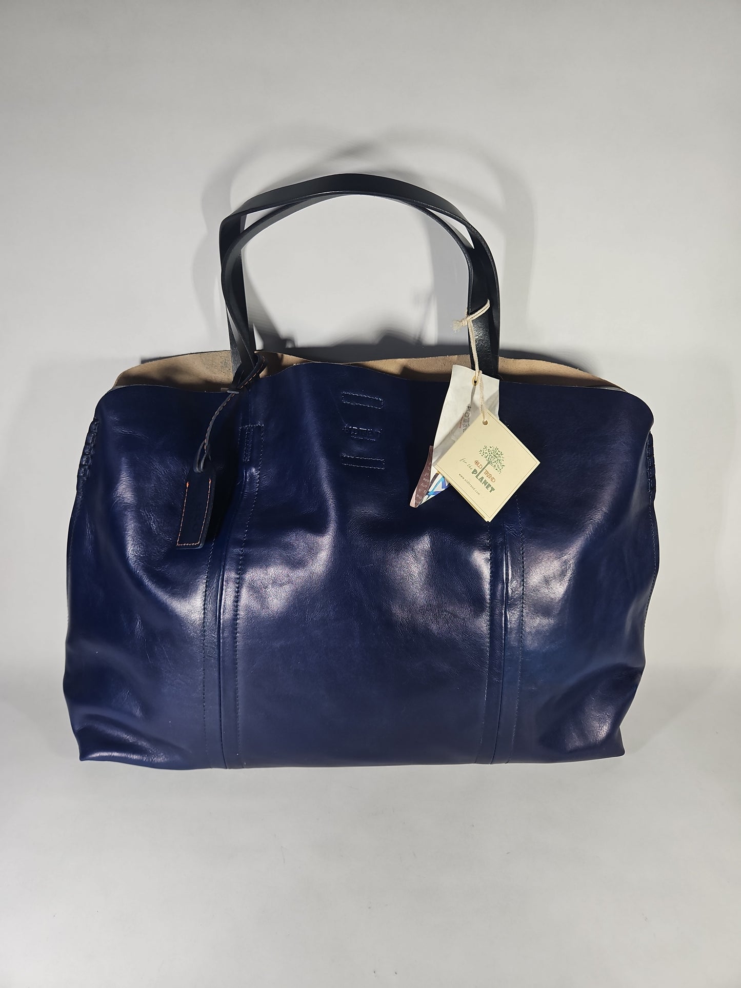 Old Trend Genuine Leather Forest Island Tote Bag – Navy