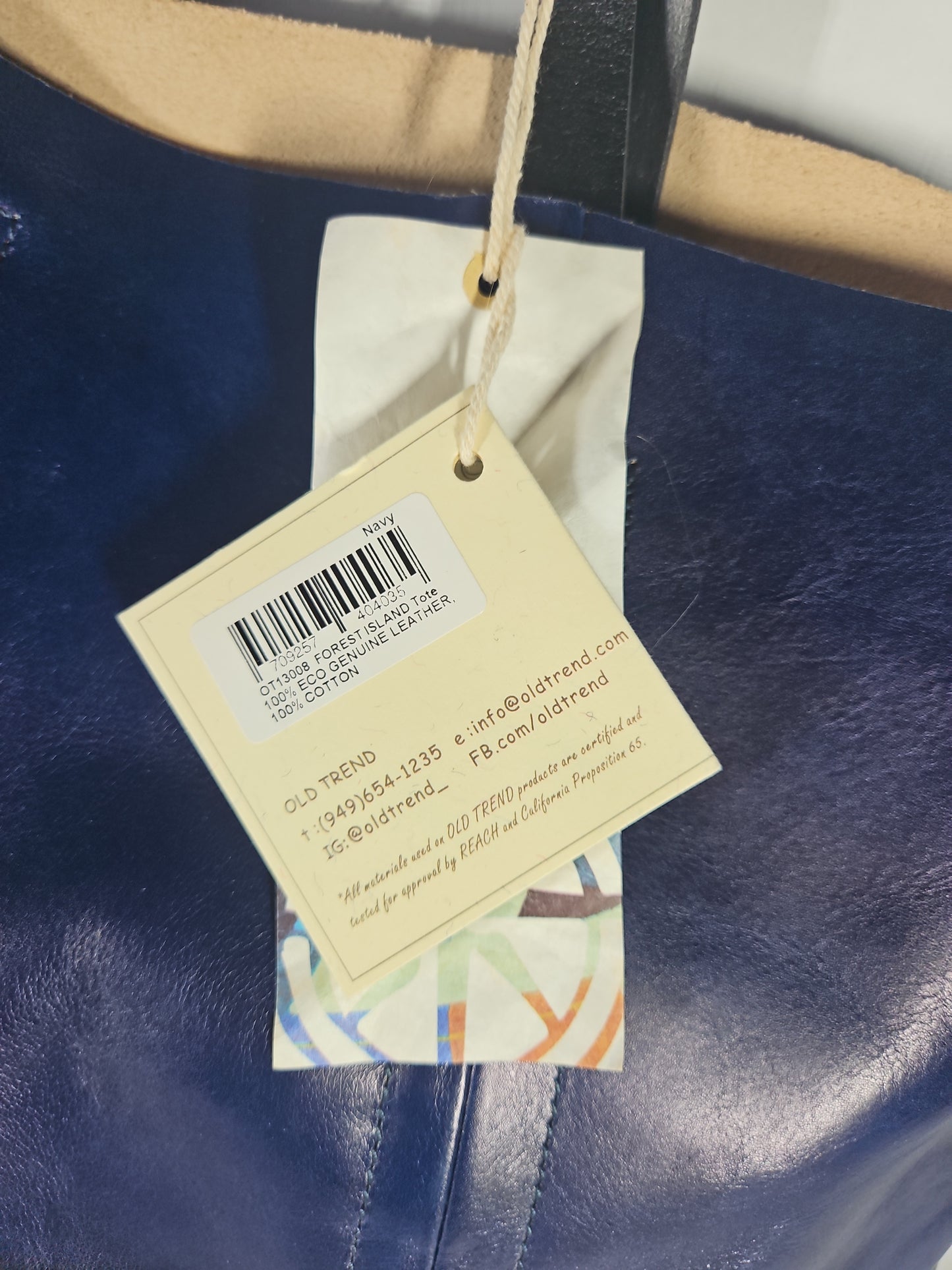 Old Trend Genuine Leather Forest Island Tote Bag – Navy