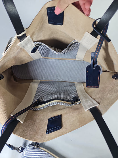 Old Trend Genuine Leather Forest Island Tote Bag – Navy