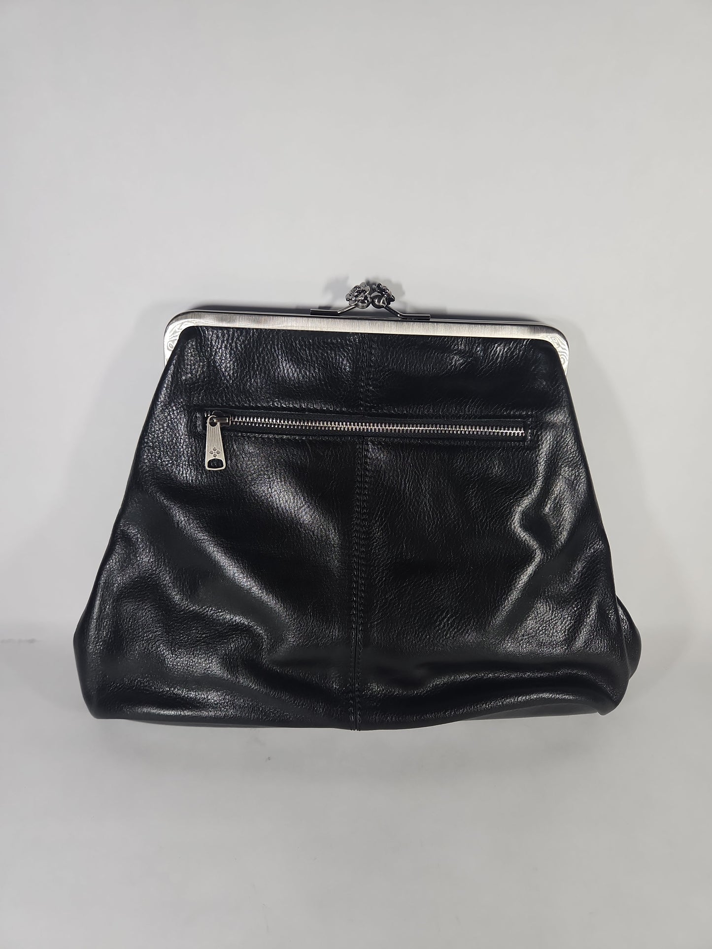 Patricia Nash Vivienne Kisslock Leather Crossbody Bag – Black