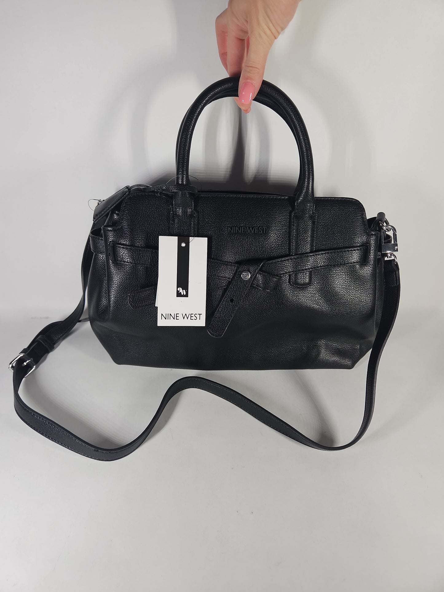 Nine West Lille Triple Compartment Satchel Bag – Black