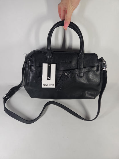 Nine West Lille Triple Compartment Satchel Bag – Black